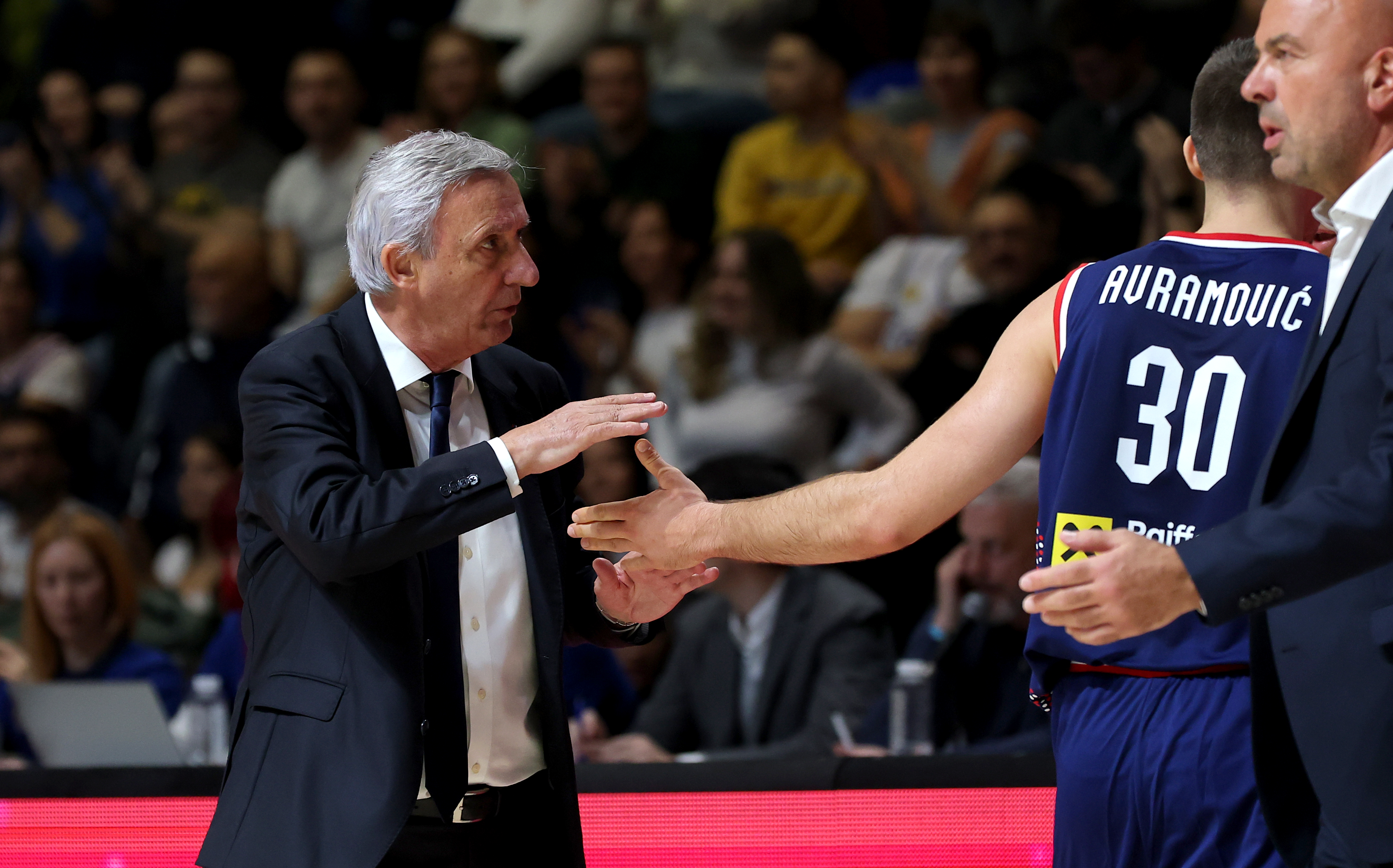 Serbia's vies with Denmark's during group G FIBA Eurobasket 2025 qualifying basketball match between Serbia and Denmark in Belgrade, Serbia on Nov. 24, 2024.
photo: Pedja Milosavljevic/STARSPORT
