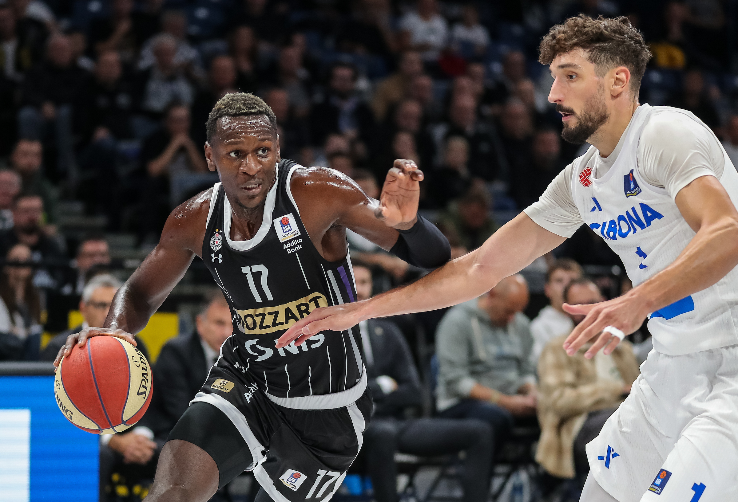 during the round 3 AdmiralBet ABA League basketball match between Partizan Mozzart Bet Belgrade and Cibona at Belgrade Arena (Beogradska Arena) on October 06, 2024 in Belgrade, Serbia. (Photo by Dimitrije Vasiljevic/STARSPORT)