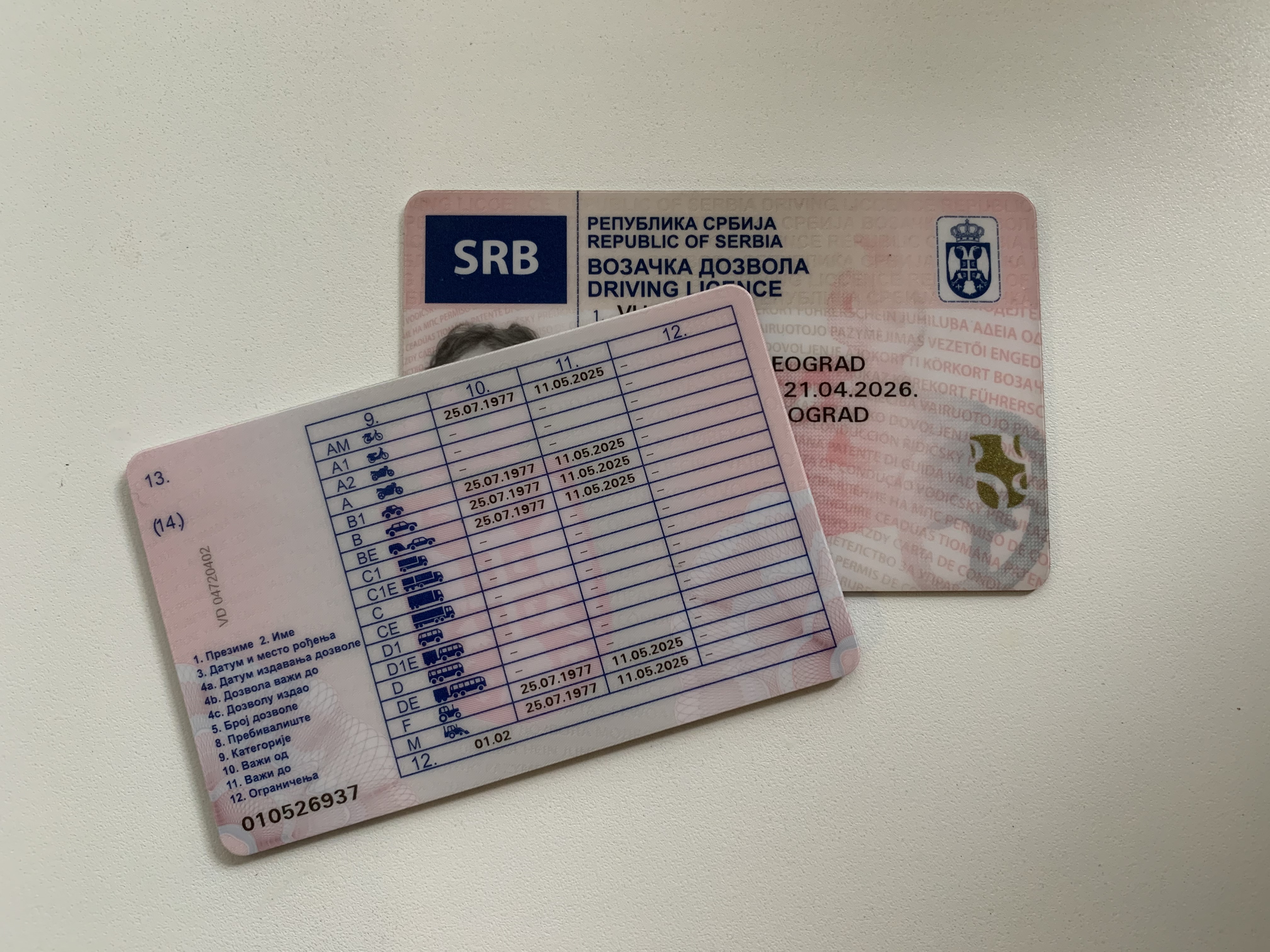 vozacka dozvola, dokumenta