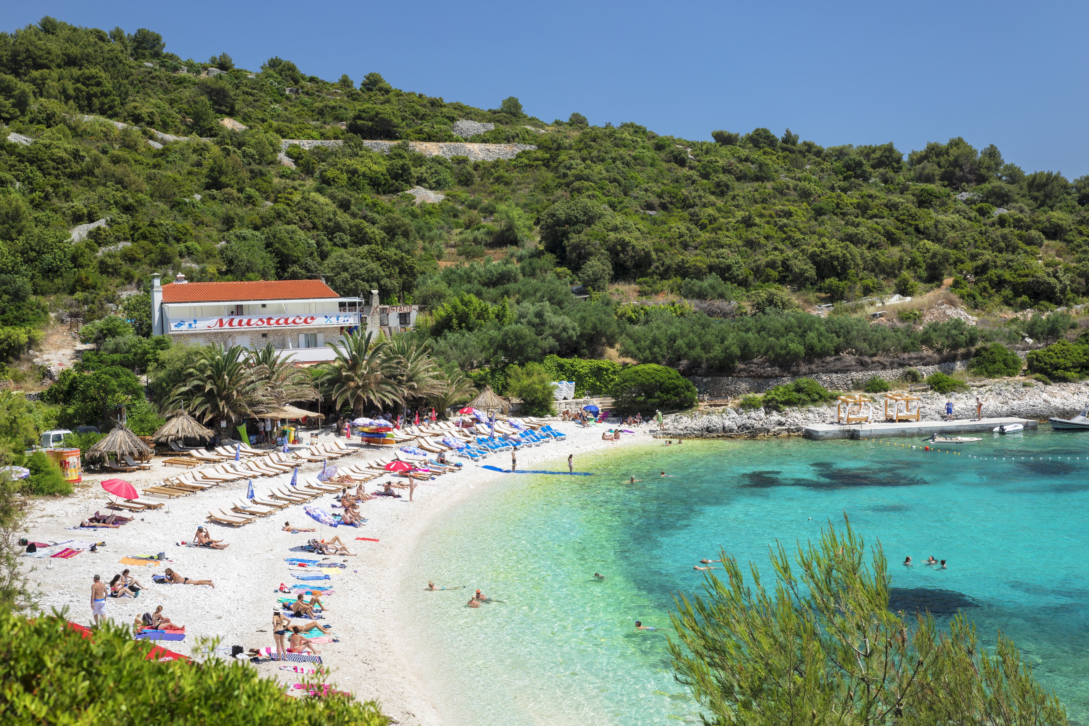 Beach near Hvar town, Hvar Island, Dalmatia, Croatia