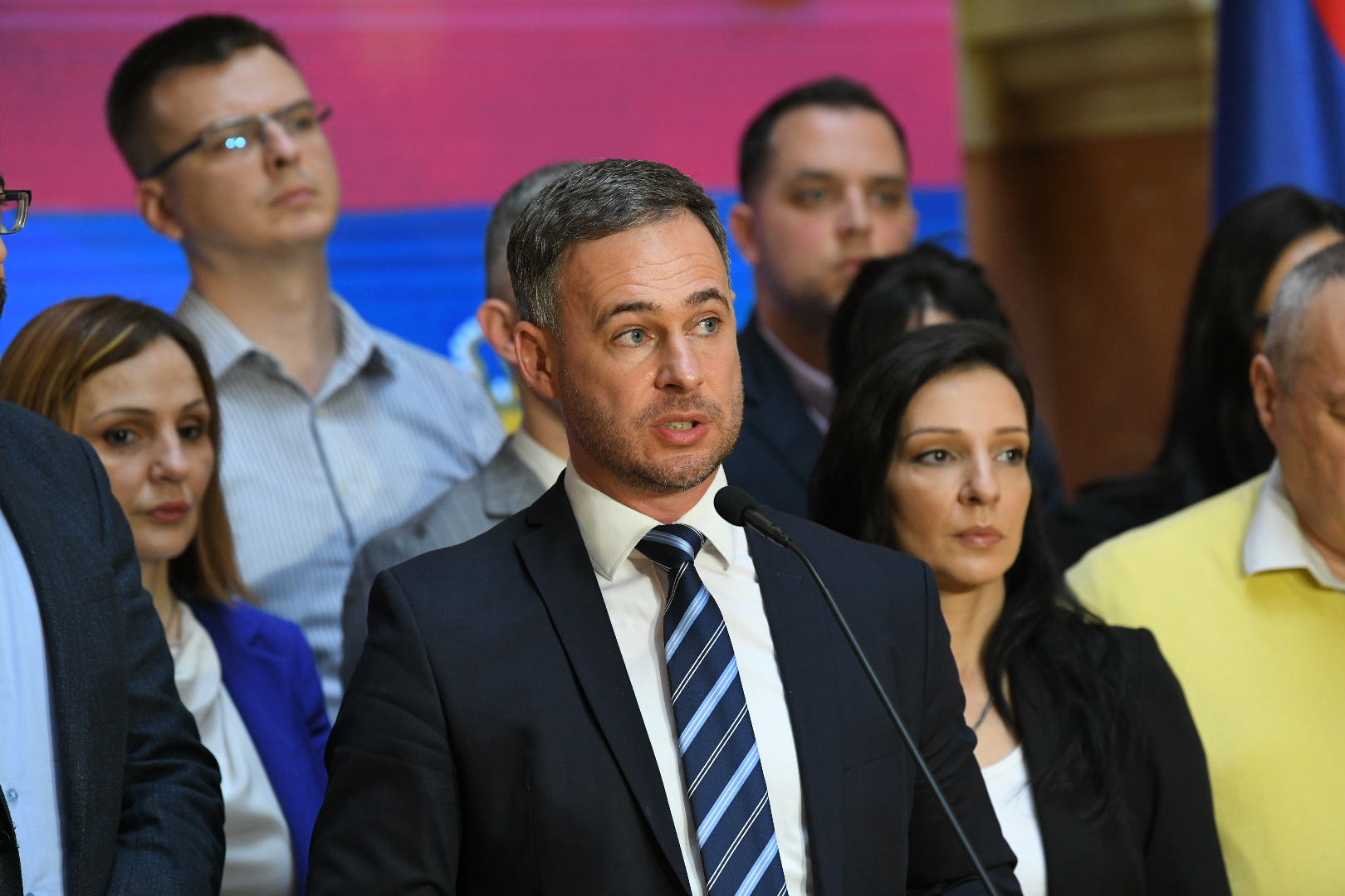 Beograd 11. mart 2024. Konferencija za novinare opozicije u Skupstini Srbije lista Srbija protiv nasilja SNP Foto:Amir Hamzagić/Nova.rs