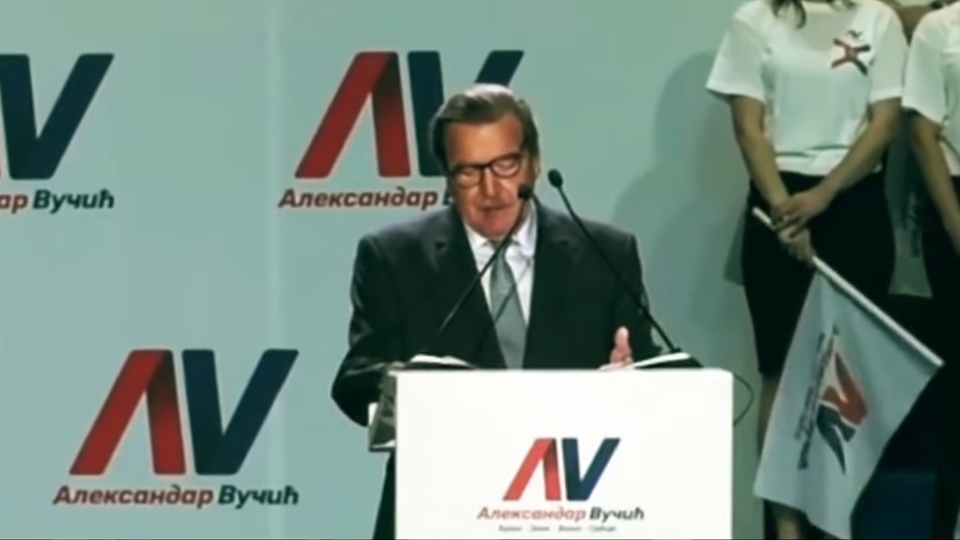 Gerhar Šreder na konvenciji SNS 2017. godine, SNS, konvencija Foto: Printscreen