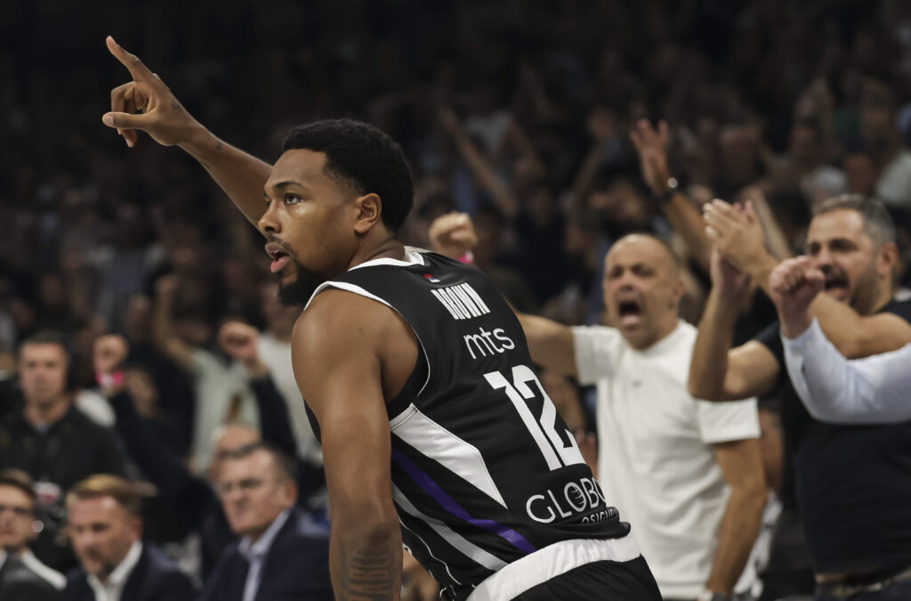 during the Aba League Season 2024-2025 match between Partizan and Borac Cacak at Stark Arena on September 25, 2024 in Belgrade, Serbia. (Photo by Srdjan Stevanovic/Starsport.rs ©)