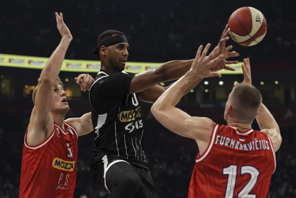 during the Aba League Season 2024-2025 match between Partizan and Borac Cacak at Stark Arena on September 25, 2024 in Belgrade, Serbia. (Photo by Srdjan Stevanovic/Starsport.rs ©)