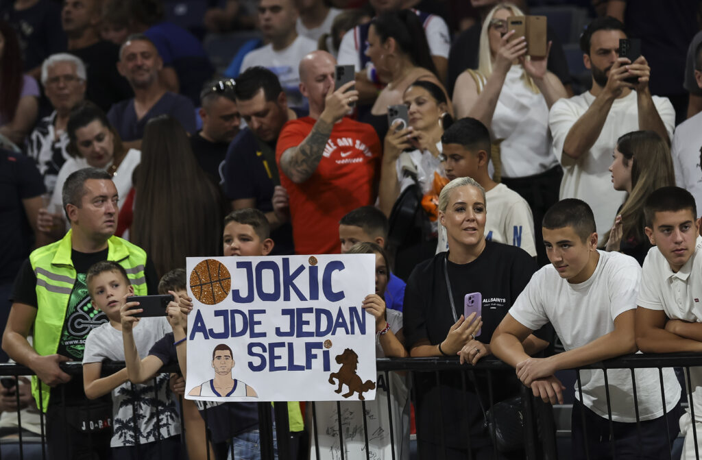 during the Friendly basketball match between  Serbia and Japan at Belgrade Arena on July 21, 2024 in Belgrade, Serbia. (Photo by Srdjan Stevanovic/Starsport.rs ©)