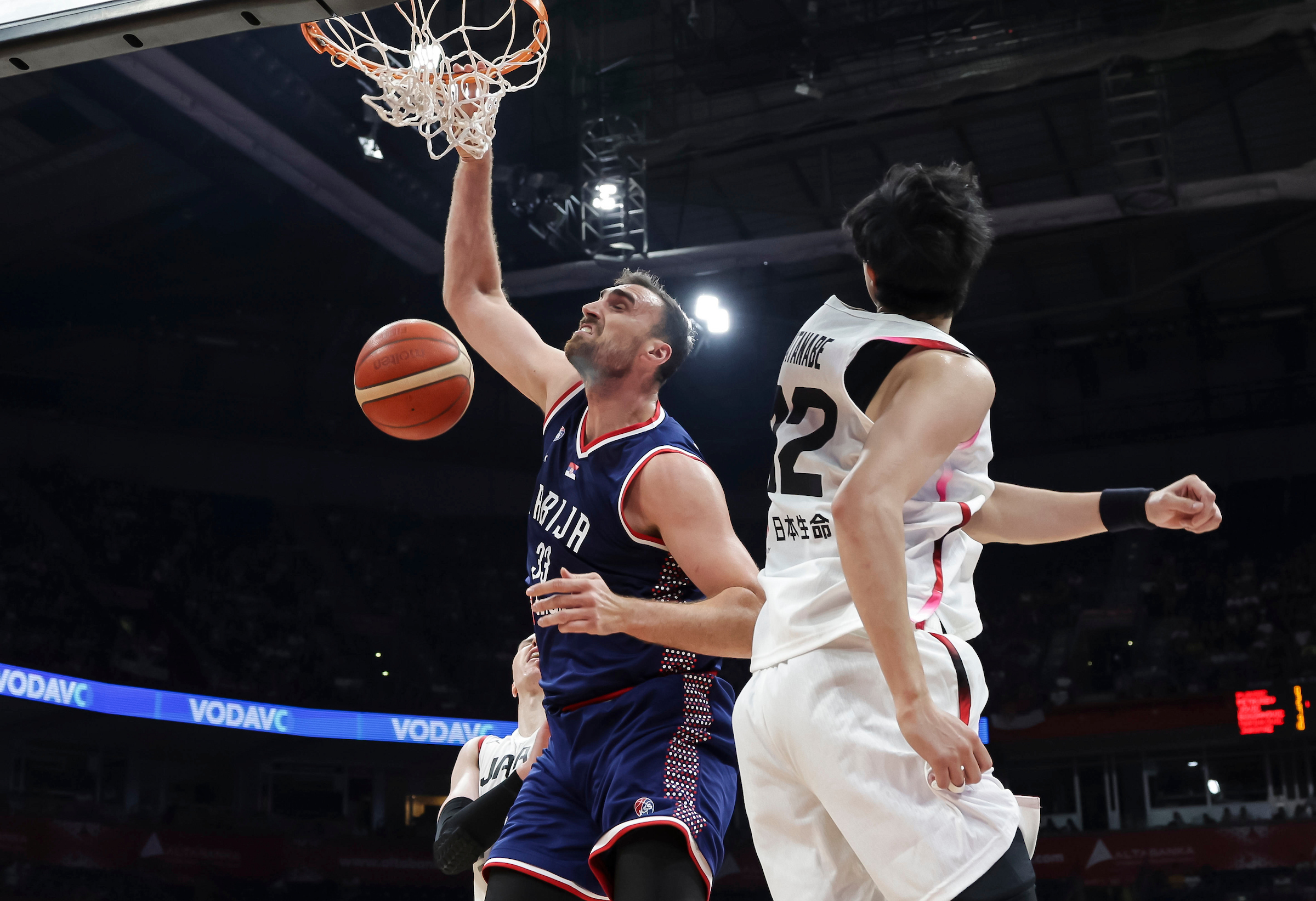 during the Friendly basketball match between  Serbia and Japan at Belgrade Arena on July 21, 2024 in Belgrade, Serbia. (Photo by Srdjan Stevanovic/Starsport.rs ©)