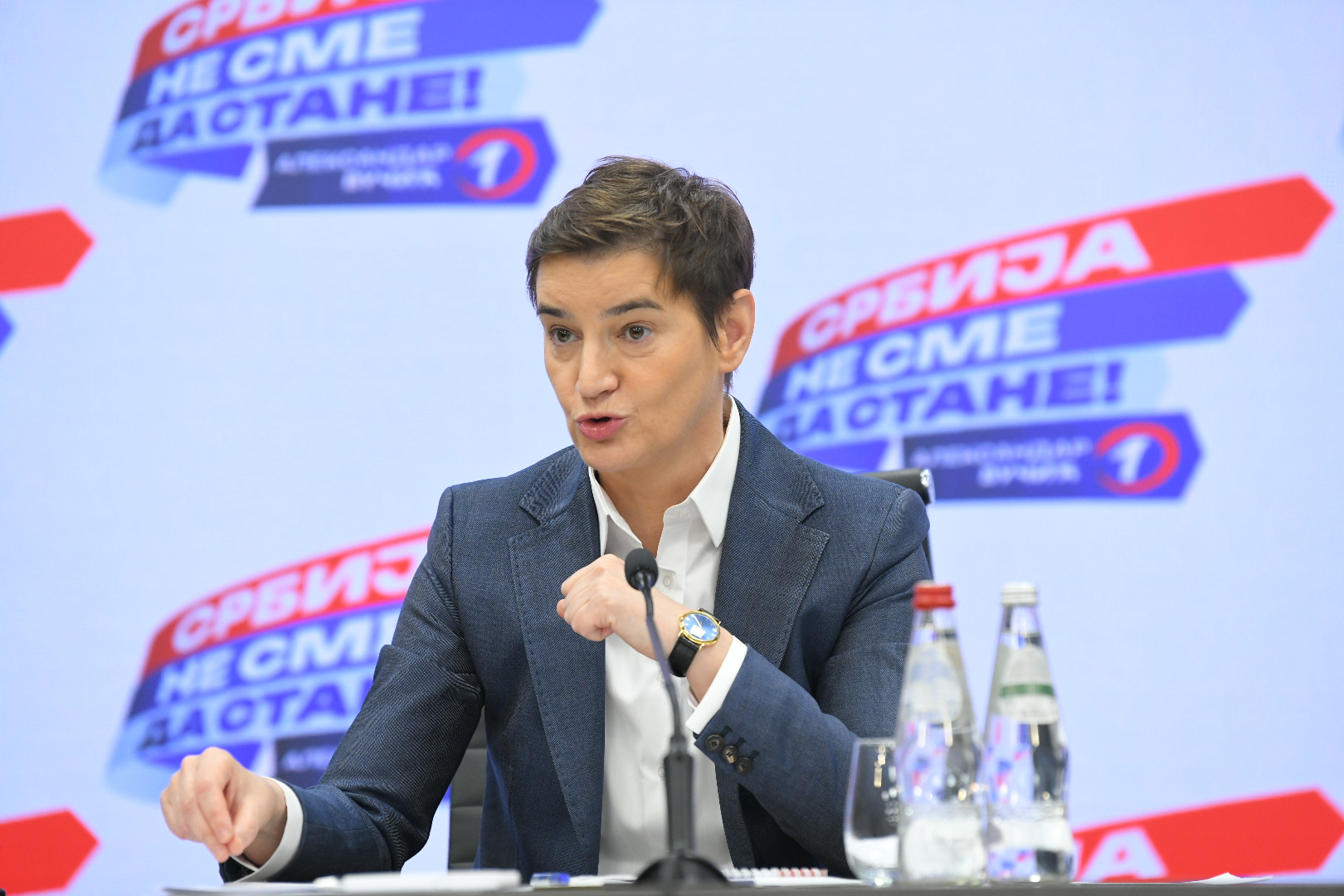 Beograd 05. april 2024. Ana Brnabić. Konferencija za novinare, kzn, kzš, clanova Srpske narpredne stranke na sednicu Predsednistva stranke, SNS, Srpska napredna stranka Foto:Amir Hamzagić/Nova.rs