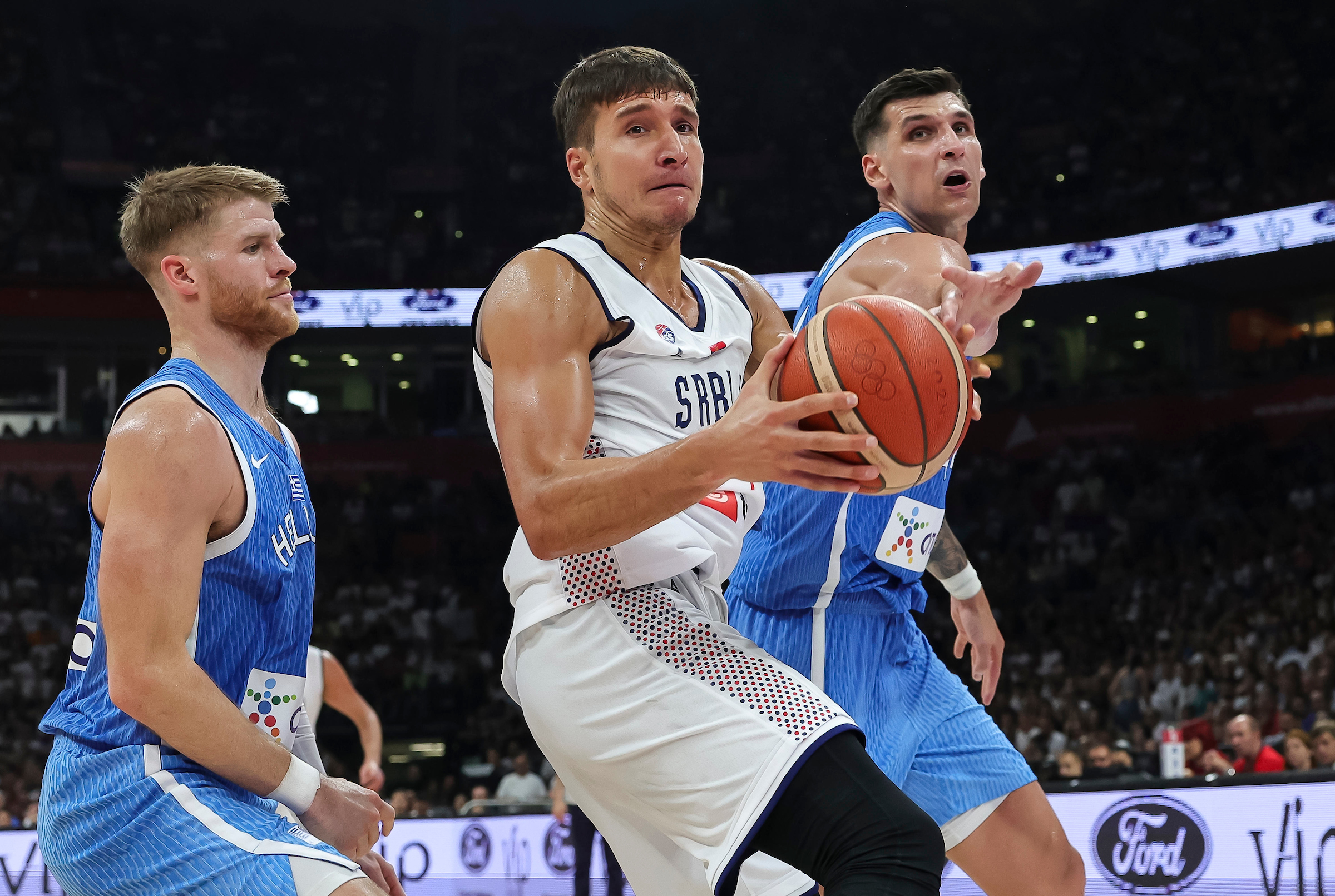 during the Friendly basketball match between  Serbia and Greece at Belgrade Arena on July 22, 2024 in Belgrade, Serbia. (Photo by Srdjan Stevanovic/Starsport.rs ©)