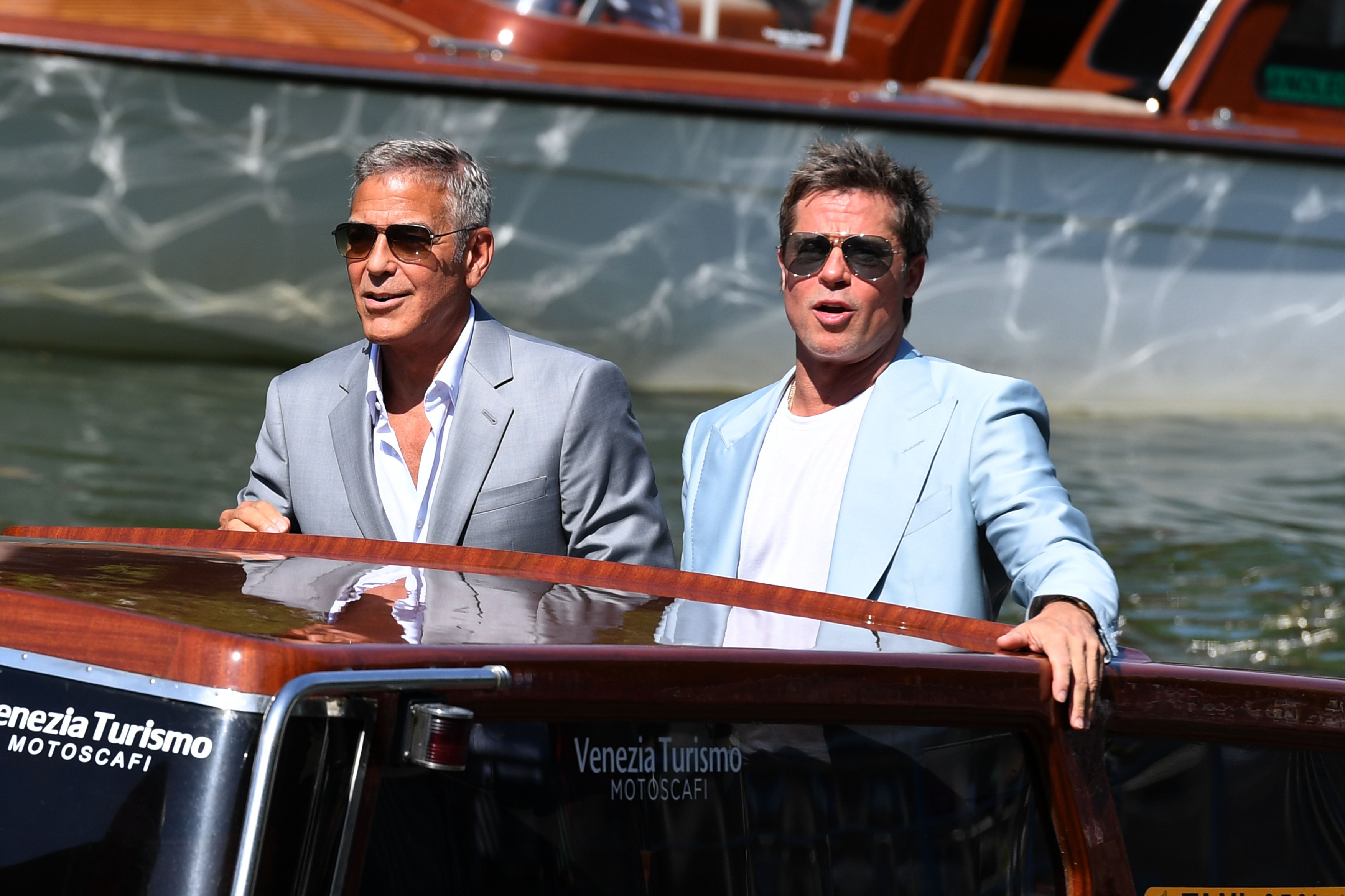George Clooney And Brad Pitt Are Seen At The 81st Venice International Film Festival - 01 Sep 2024