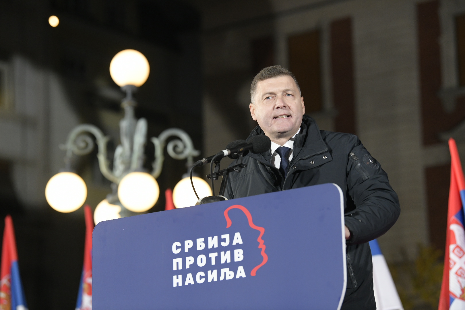 Beograd 12.12.2023.  Nebojša Zelenović. Srbija protiv nasilaj, završna konvencija, završni miting, predizborni miting Foto: Amir Hamzagić/Nova.rs