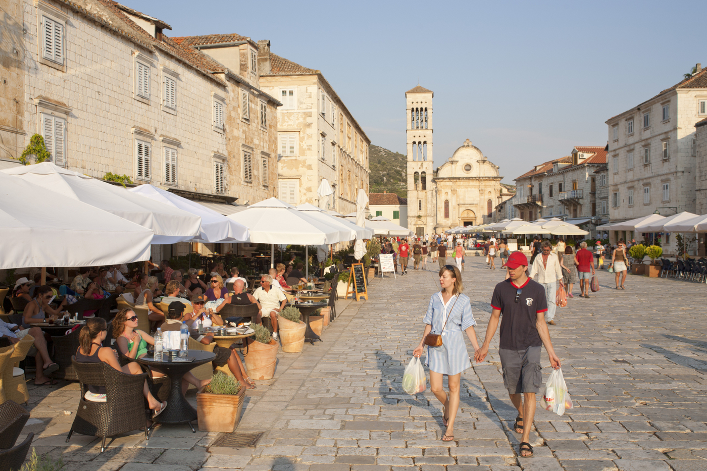 Main square of Hvar Town, island of Hvar, Central Dalmatia, Adriatic Coast, Croatia, Europe,Image: 88642875, License: Rights-managed, Restrictions: , Model Release: no, Credit line: Siegfried Kuttig / imageBROKER / Profimedia