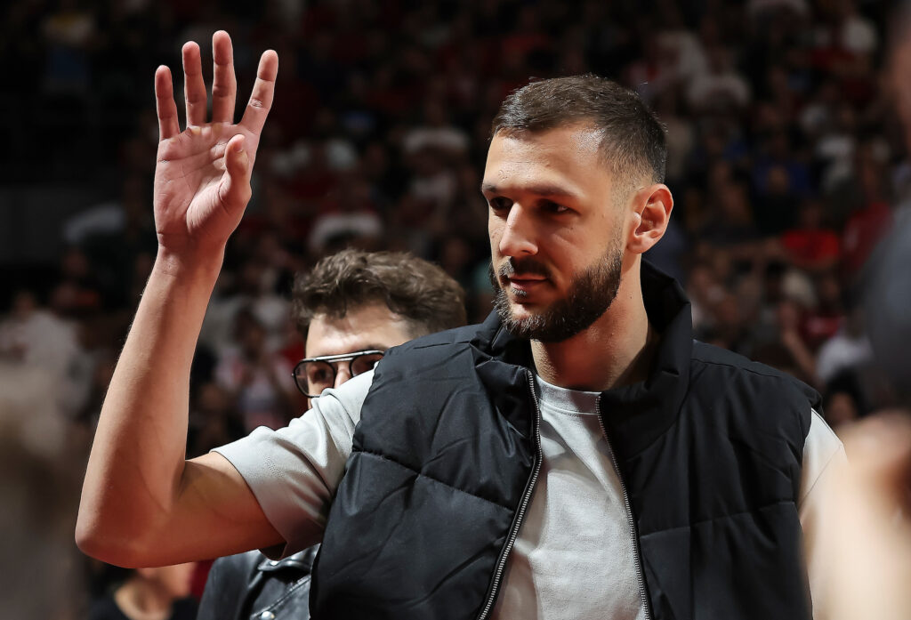 Uros Plavsic during the Aba League Season 2023-2024 Final Game 2 match between Crvena Zvezda and Partizan at Aleksandar Nikolic hall on May 15, 2024 in Belgrade, Serbia. (Photo by Pedja Milosavljevic/Starsport.rs ©)