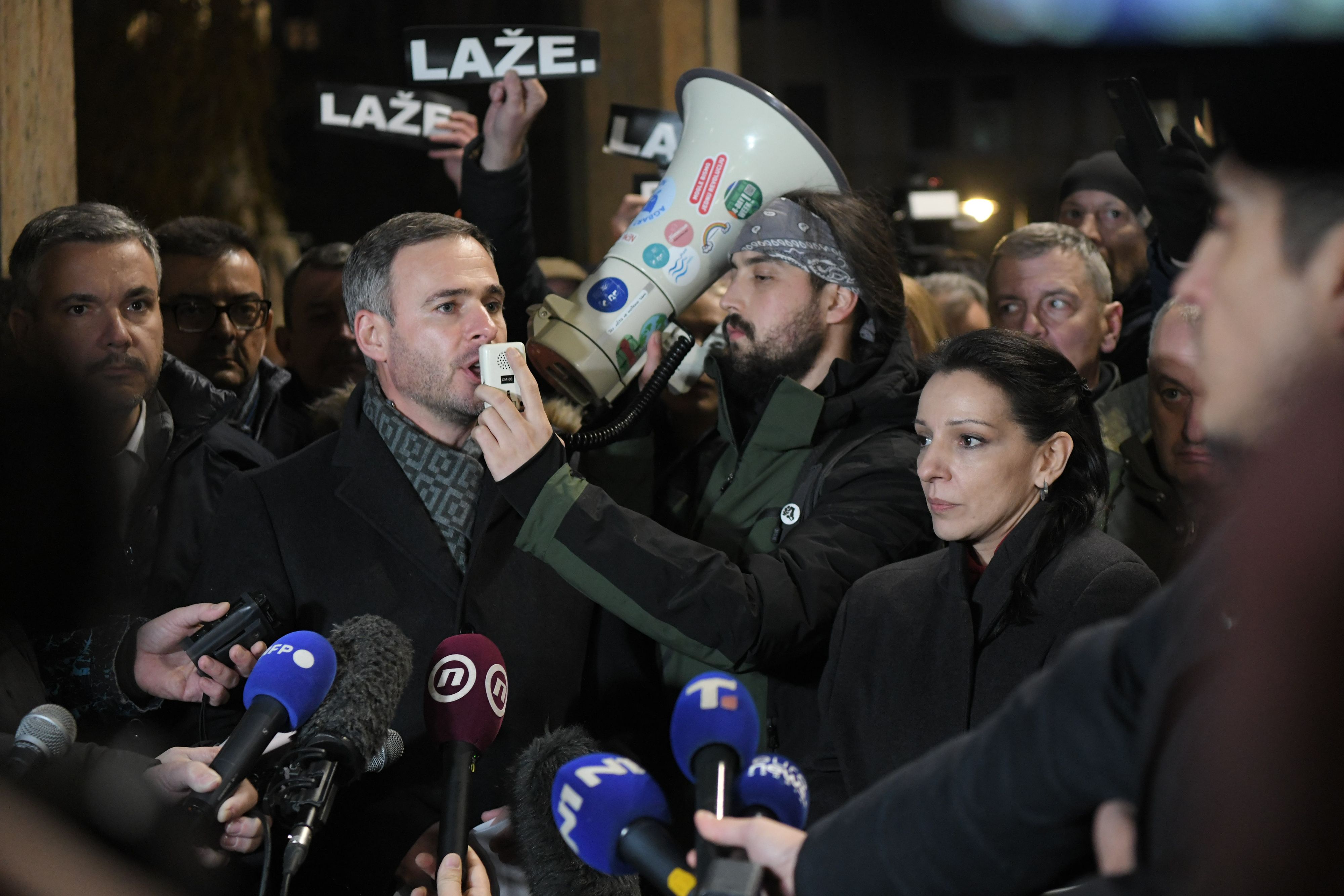 Beograd 20. decembar 2023. Protest opozicije Srbija protiv nasilja ispred zgrade Republičke izborne komisije RIK-a zbog kradje Foto:Goran Srdanov