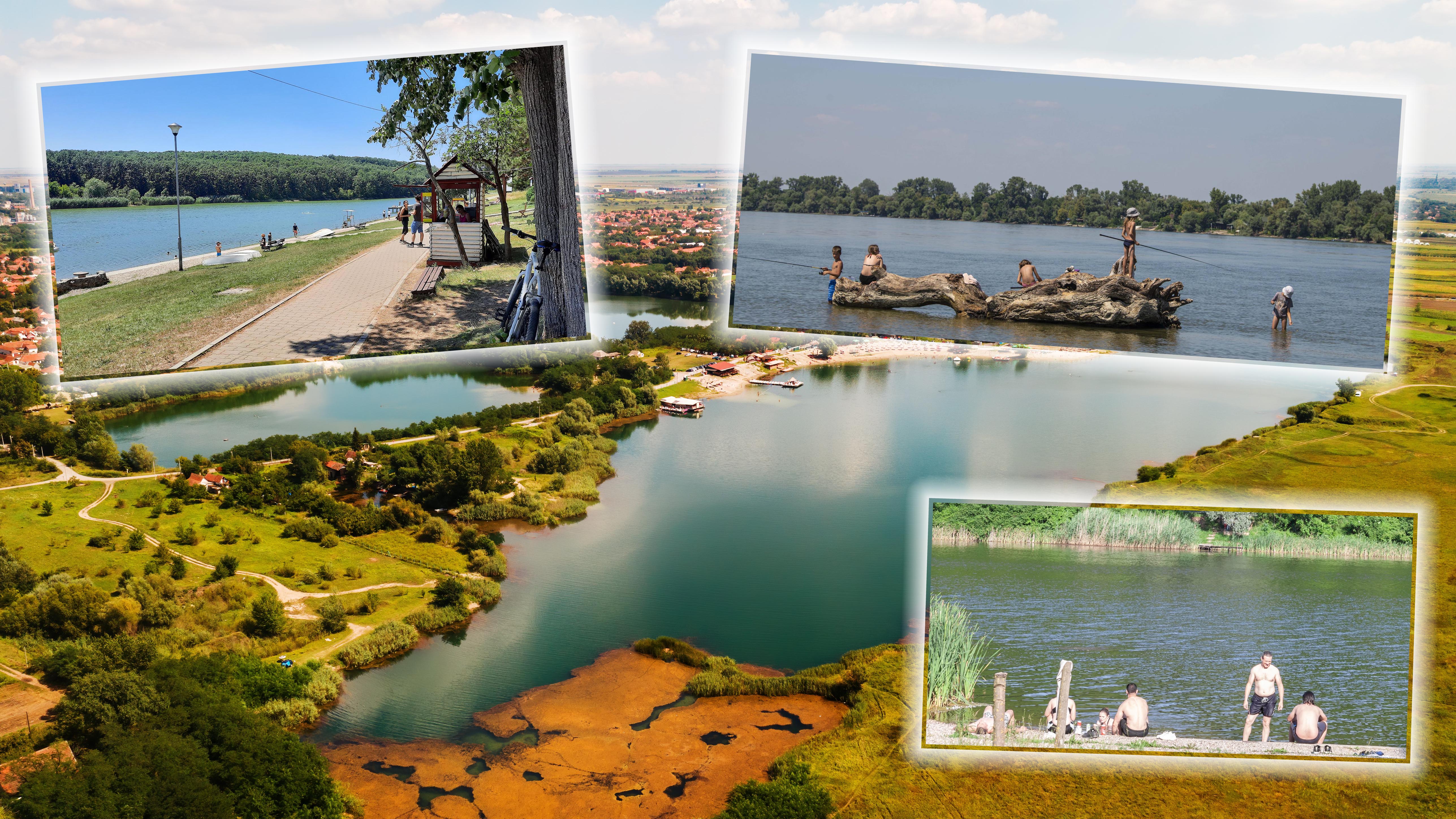 Peskara, Zrenjanin, jezero. Jezero Šumarice. Lido, Zemun, Erdevičko jezero, kombo Foto: Shutterstock/Shutterstock/BalkansCat/Aleksandra Petrović, Dragan Mujan/Nova.rs