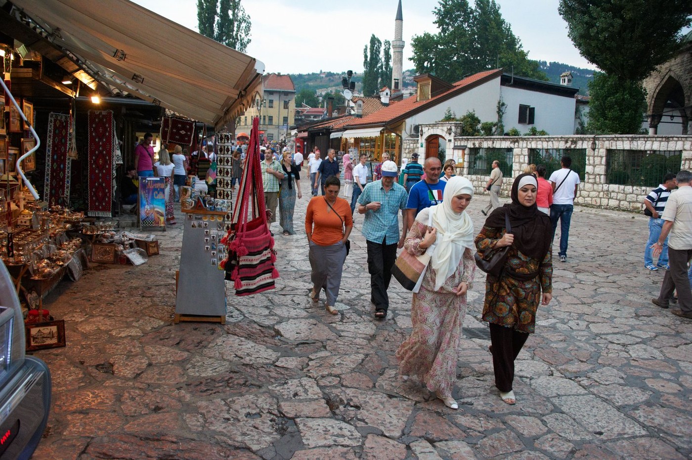Baarija - Bashcharshiya the heart of old Sarajevo, Shops in the Ottoman Bazaar District of Bascarsija Bosnia and Herzegovina