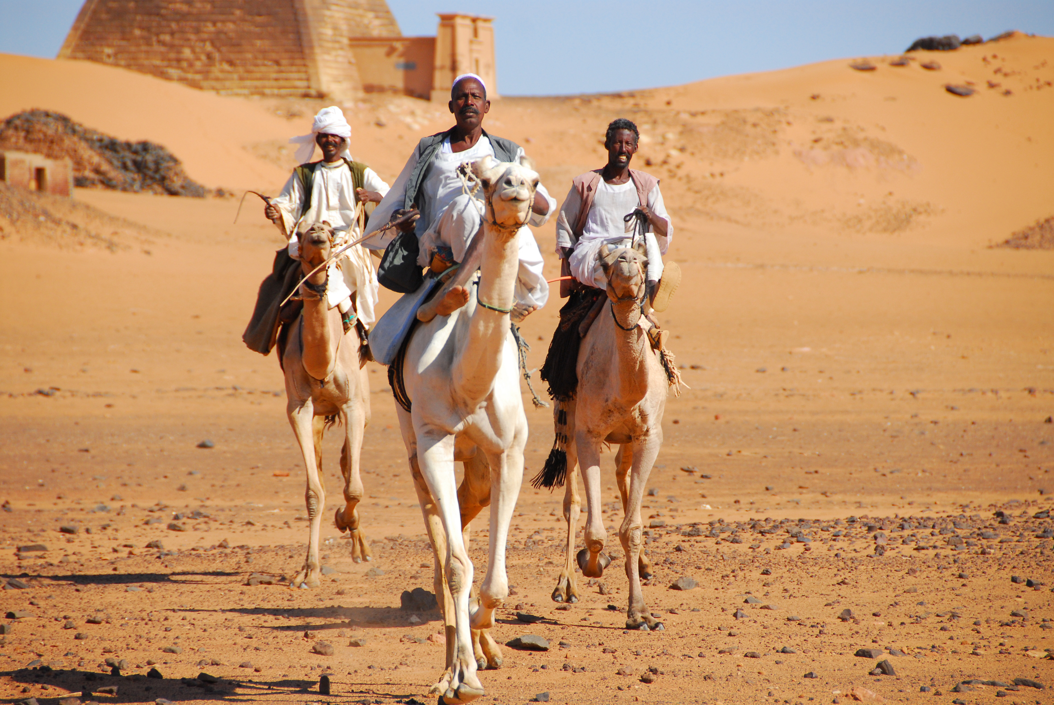 Nomads on camelback, Meroe, Sudan, Africa,Image: 43383812, License: Rights-managed, Restrictions: , Model Release: no, Credit line: Fabian von Poser / imageBROKER / Profimedia