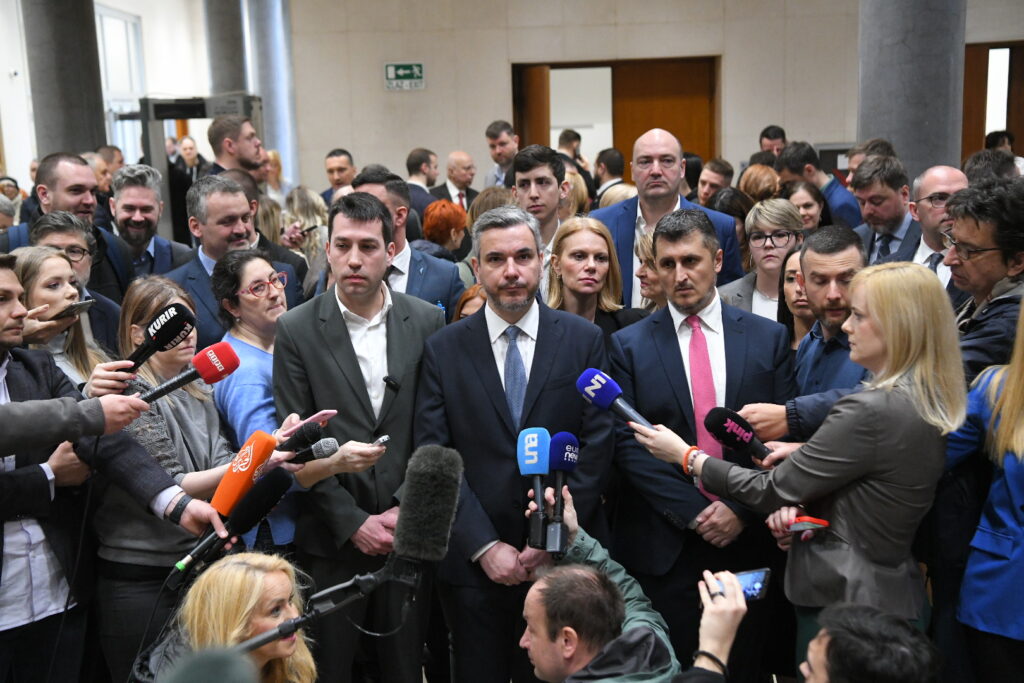 Beograd, 01.03.2024. Gradska skupština, Sednica skupštine grada, konferencija za štampu opozicija Foto: Amir Hamzagić/Nova.rs