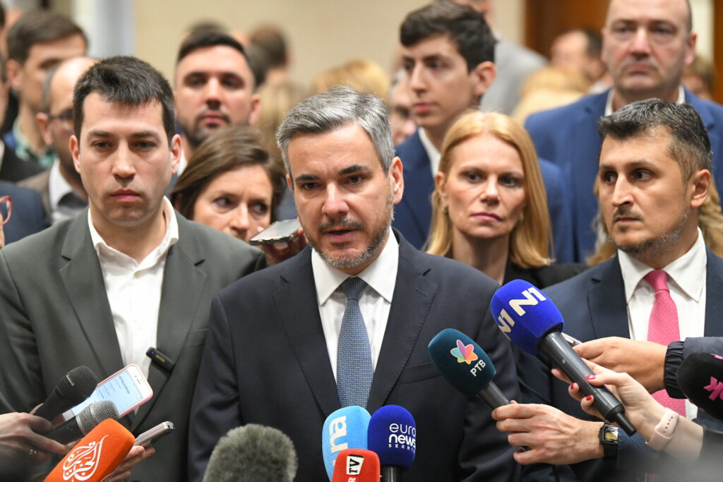 Beograd, 01.03.2024. Gradska skupština, Sednica skupštine grada, konferencija za štampu opozicija Foto: Amir Hamzagić/Nova.rs