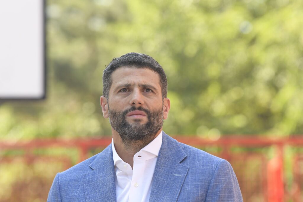 Beograd, 07.septembar 2023. Aleksandar Šapić,otvaranje parkića u bloku dvadeset jedan, Šest kaplara, Lukoil