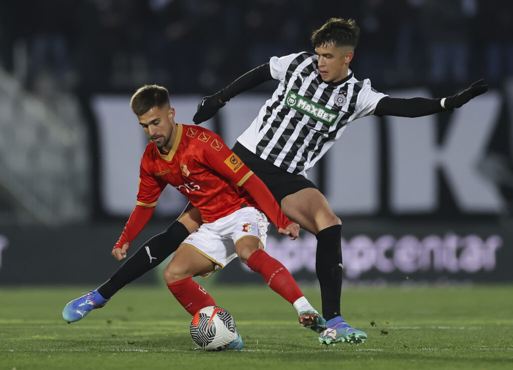 during the Mozzart Super Liga 2024/2025 match between Partizan and Napredak Krusevac at stadium FK Partizan (JNA) on November 24, 2024 in Belgrade, Serbia. (Photo by Srdjan Stevanovic/Starsport.rs ©)