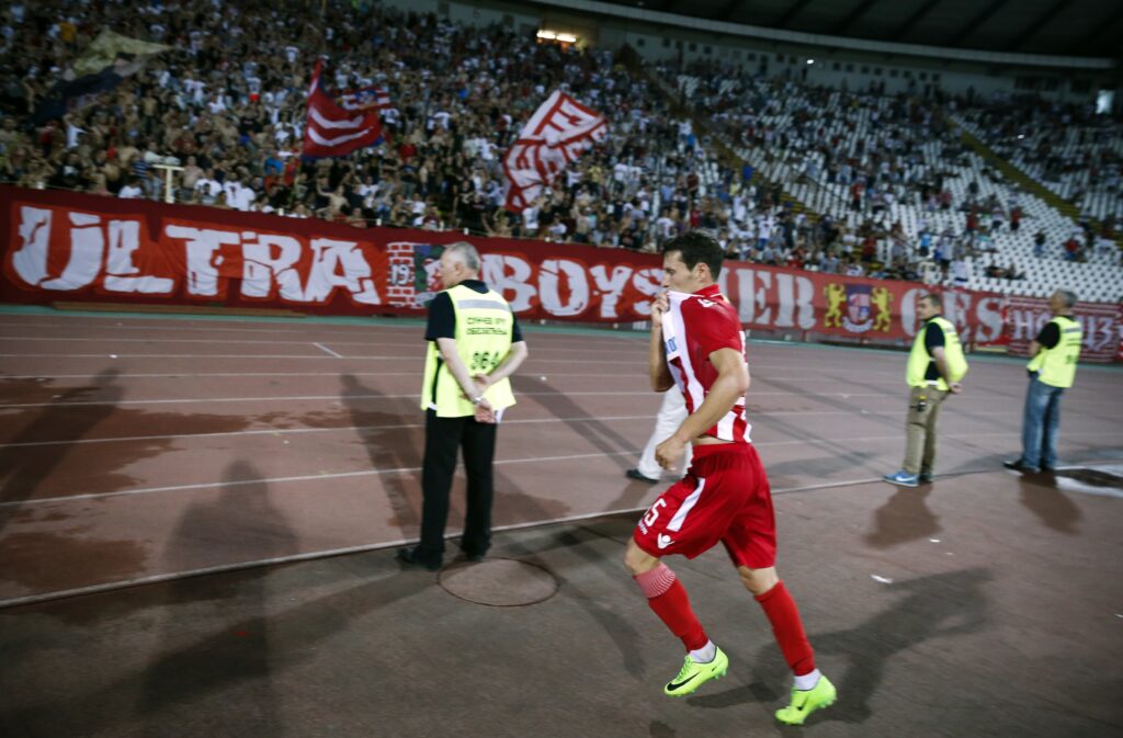 Fudbal UEFA Europa League season 2017-2018, Second qualifying round 2nd leg
Crvena Zvezda v Irtysh (Pavlodar)
Slavoljub Srnic celebrates scoring the goal
Beograd, 20.07.2017.
foto: Srdjan Stevanovic/Starsportphoto ©