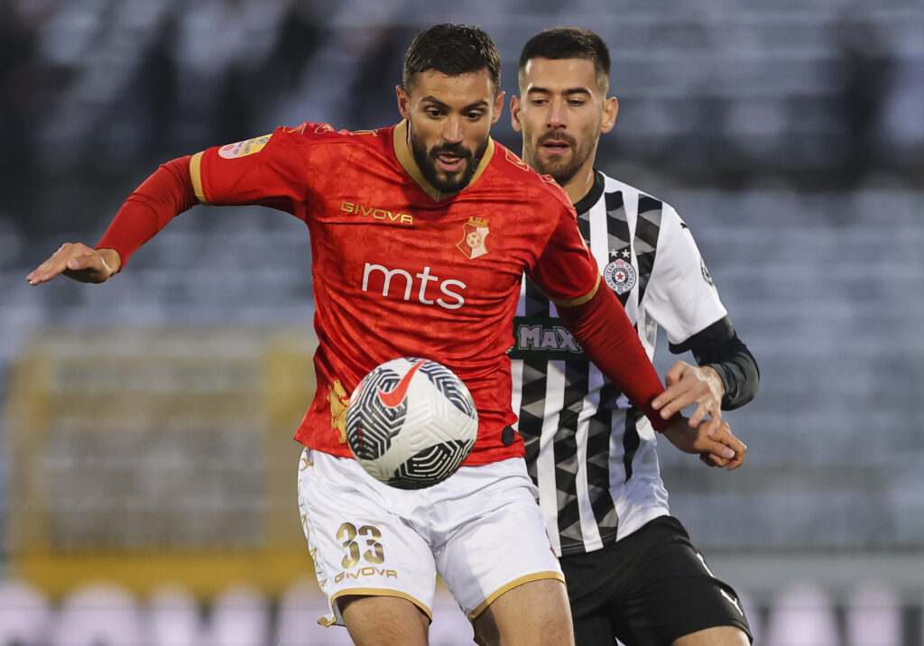 during the Mozzart Super Liga 2024/2025 match between Partizan and Napredak Krusevac at stadium FK Partizan (JNA) on November 24, 2024 in Belgrade, Serbia. (Photo by Srdjan Stevanovic/Starsport.rs ©)