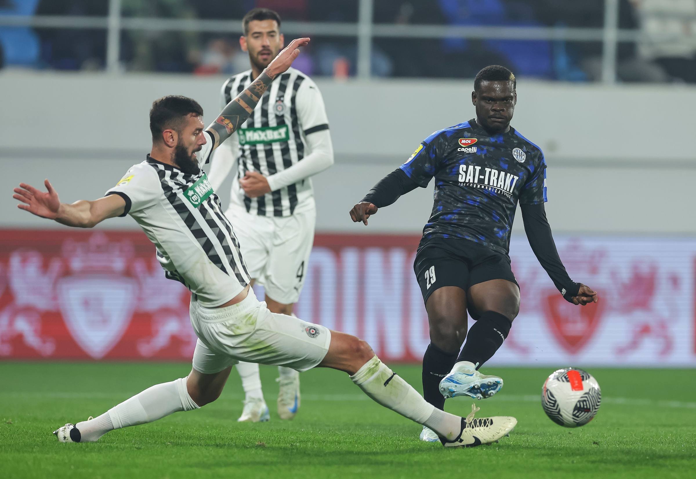 during the Mozzart Super Liga Season 2024/2025 match between TSC Backa Topola and Partizan at stadium TSC Arena on November 03, 2024 in Belgrade, Serbia. (Photo by Srdjan Stevanovic/Starsport.rs ©)