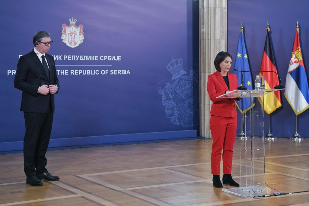 Beograd, 11.03.2022. Predsedništvo, Aleksandar Vučić  sastanak Analena Berbok, ministarka spoljnih poslova Savezne Republike Nemačke Foto: Goran Srdanov/Nova.rs