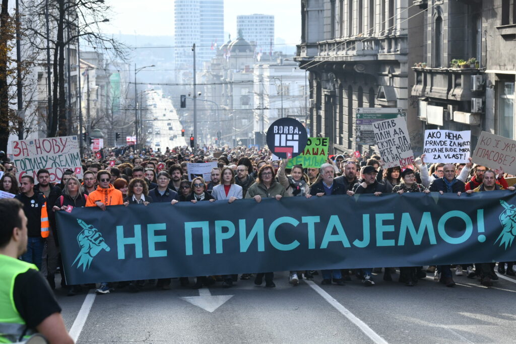 Beograd, 30.12.2023. od Terazijske česme ka Ustavnom sudu, protest zbog izborne krađe, proglas,  šetnja, NE PRISTAJEMO Foto: Vesna Lalić/Nova.rs