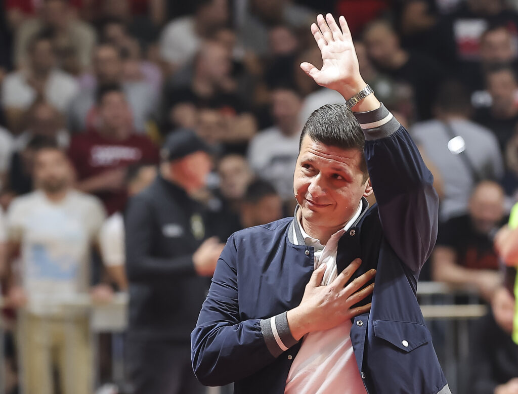 Marko Pantelic during the Aba League Season 2023-2024 Final Game 2 match between Crvena Zvezda and Partizan at Aleksandar Nikolic hall on May 15, 2024 in Belgrade, Serbia. (Photo by Pedja Milosavljevic/Starsport.rs ©)