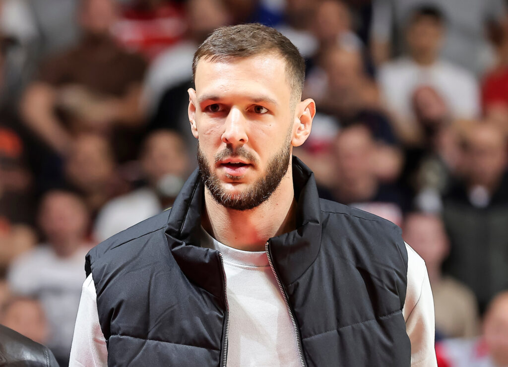 Uros Plavsic during the Aba League Season 2023-2024 Final Game 2 match between Crvena Zvezda and Partizan at Aleksandar Nikolic hall on May 15, 2024 in Belgrade, Serbia. (Photo by Pedja Milosavljevic/Starsport.rs ©)