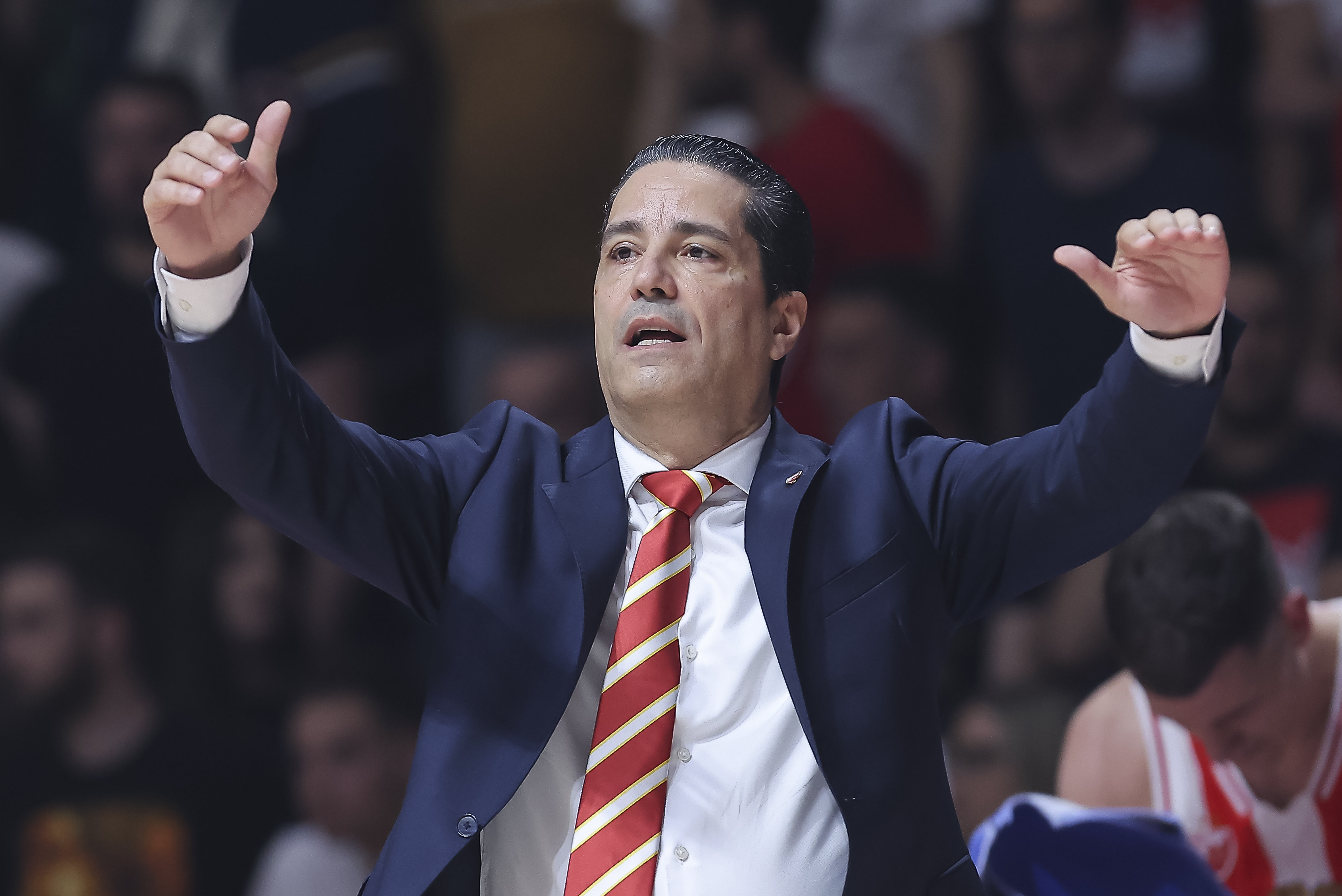 during the Aba League Season 2023-2024 Final Game 2 match between Crvena Zvezda and Partizan at Aleksandar Nikolic hall on May 15, 2024 in Belgrade, Serbia. (Photo by Pedja Milosavljevic/Starsport.rs ©)
