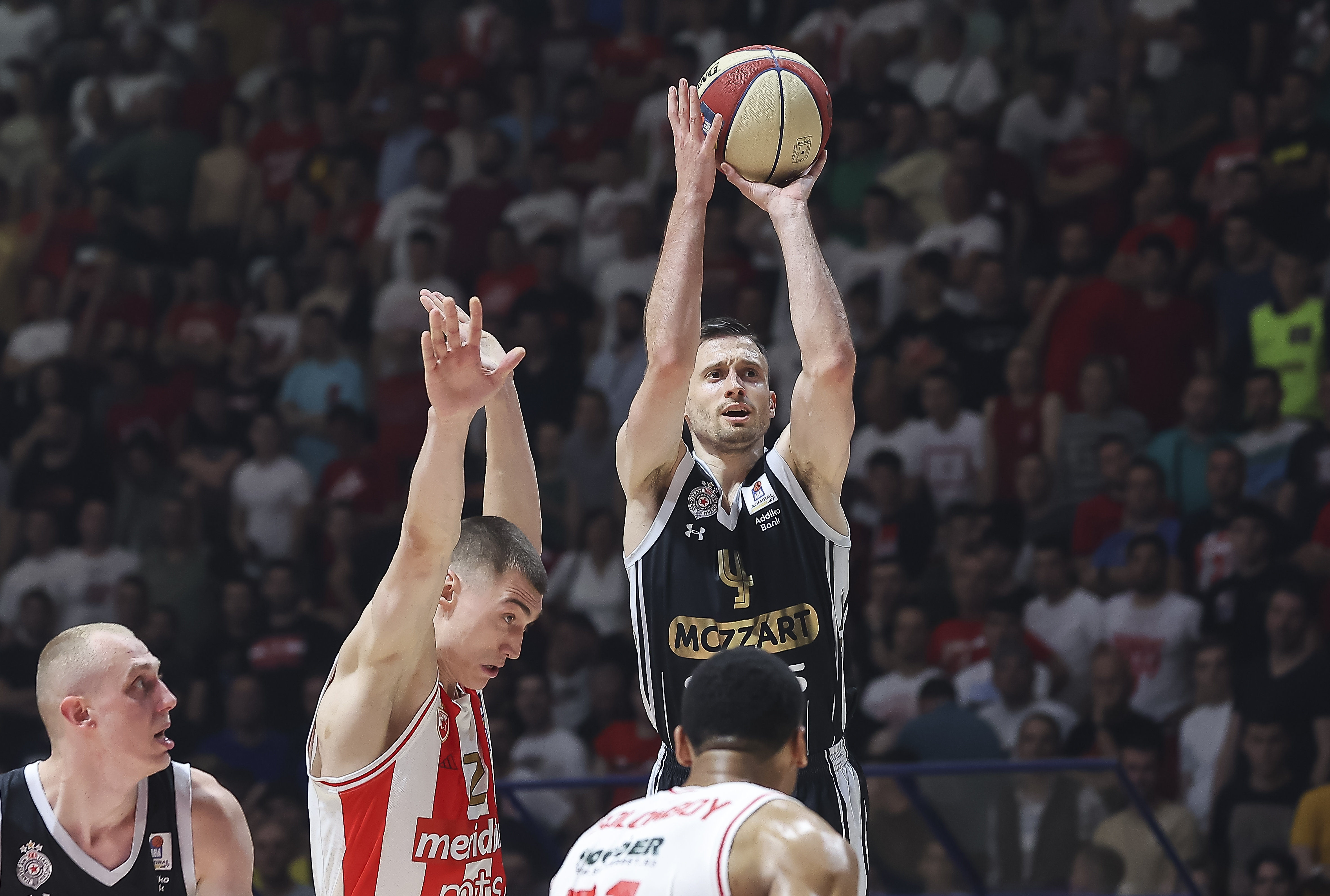 during the Aba League Season 2023-2024 Final Game 2 match between Crvena Zvezda and Partizan at Aleksandar Nikolic hall on May 15, 2024 in Belgrade, Serbia. (Photo by Pedja Milosavljevic/Starsport.rs ©)