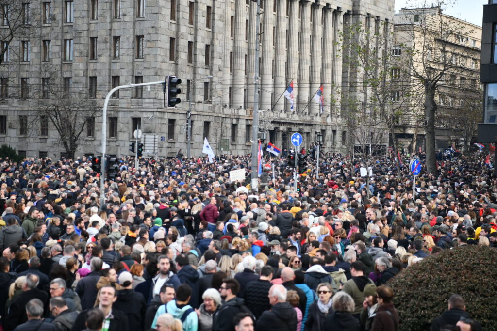 Beograd, 30.12.2023. Ustavni sud, ispred Ustavnog suda, protest zbog izborne krađe, proglas,  šetnja, NE PRISTAJEMO Foto: Vesna Lalić/Nova.rs