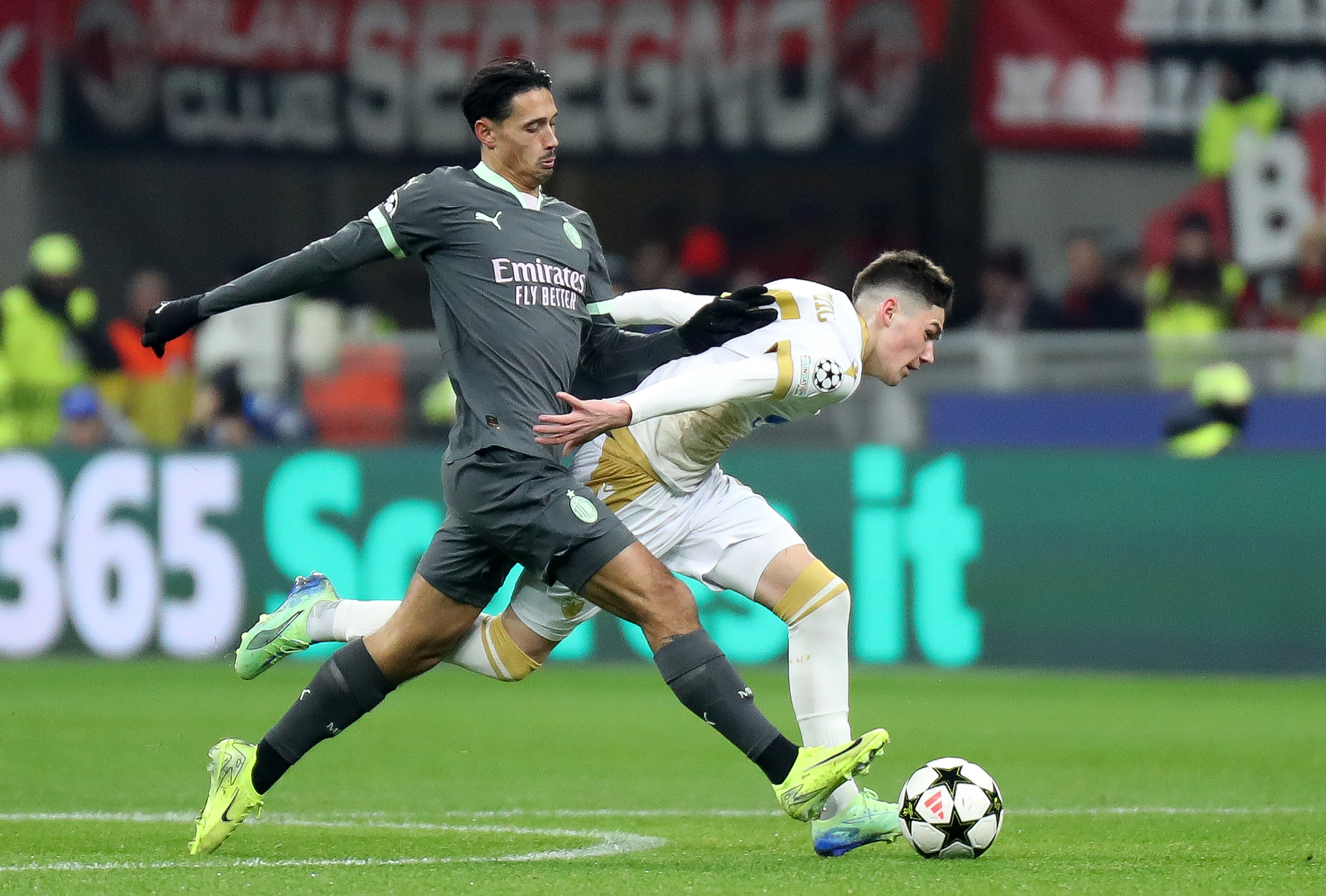during the UEFA Champions League 2024/25 League Phase MD6 match between AC Milan and FK Crvena Zvezda at Stadio San Siro on December 11, 2024 in Milan, Italy. (Photo by Dimitrije Vasiljevic/STARSPORT)