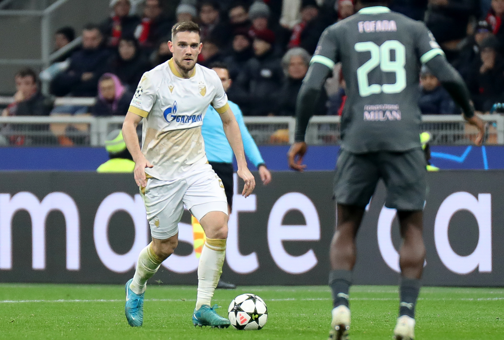 during the UEFA Champions League 2024/25 League Phase MD6 match between AC Milan and FK Crvena Zvezda at Stadio San Siro on December 11, 2024 in Milan, Italy. (Photo by Dimitrije Vasiljevic/STARSPORT)