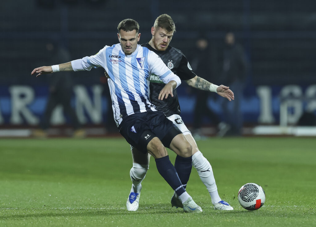 during the Mozzart Super Liga Season 2024/2025 match between Spartak Subotica and FK Partizan at City Stadium Subotica on December 12, 2024 in Subotica, Serbia. (Photo by Srdjan Stevanovic/Starsport.rs ©)
