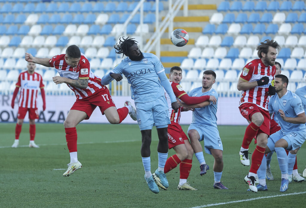 during the Mozzart Super league Season 2024/2025 match between Novi Pazar and Crvena Zvezda at City Stadium of Novi Pazar on 15.12.2024. in Novi Pazar, Srbija. (credit image &amp; photo: Pedja Milosavljevic / STARSPORT)