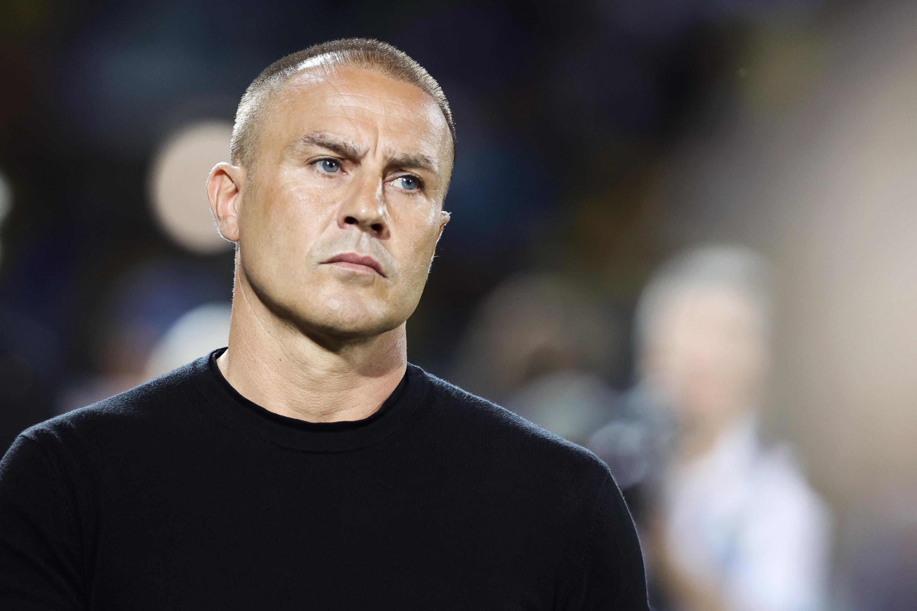 epa11372291 Fabio Cannavaro head coach of Udinese looks on during the Italian Serie A soccer match of Frosinone Calcio against Udinese Calcio, in Frosinone, Italy, 26 May 2024.  EPA-EFE/FEDERICO PROIETTI