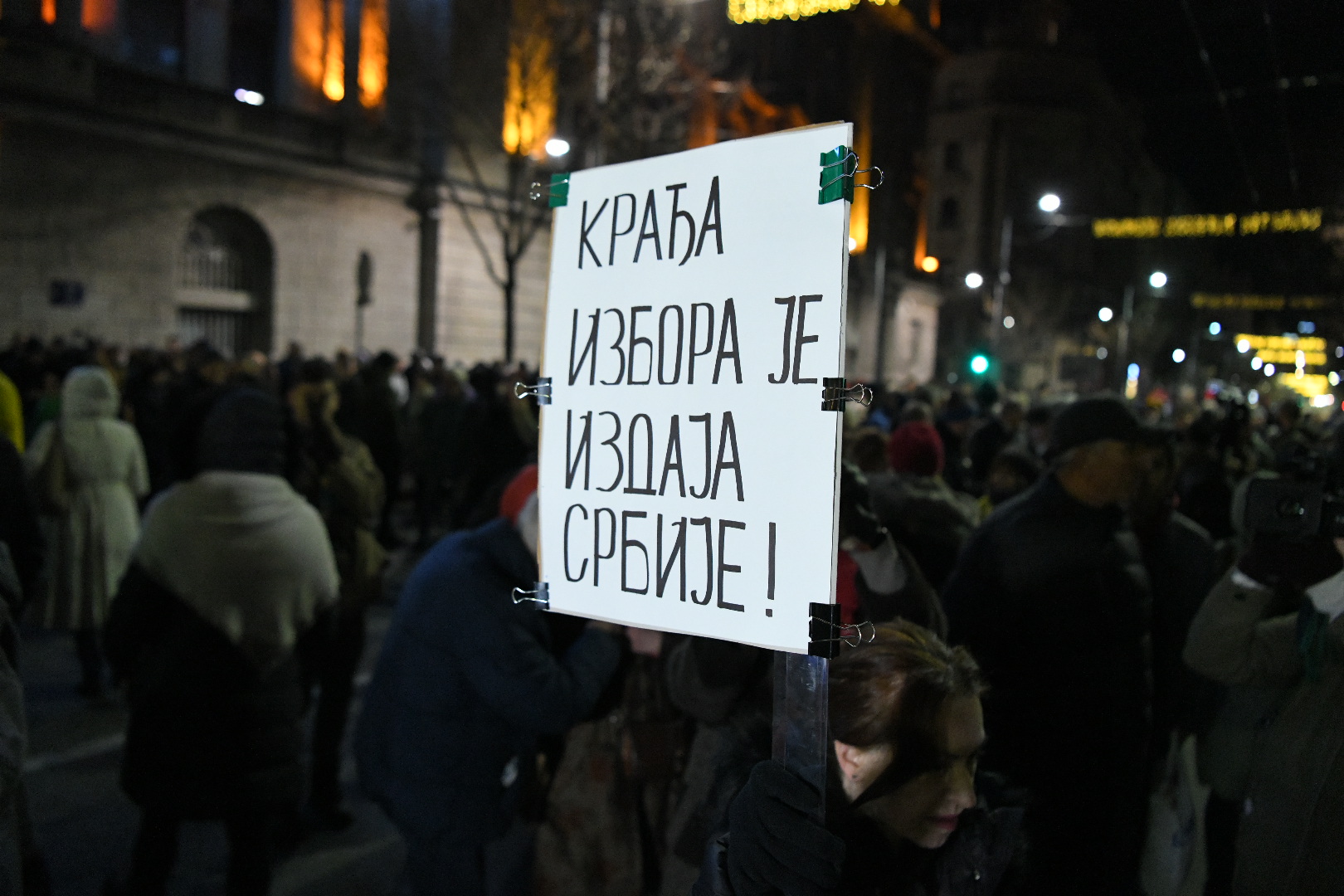 Beograd, 16.01.2024. Protest ispred RIK-a u Kralja Milana, Srbija protiv nasilja, povodom pokradenih izbora i godišnjice smrti Olivera Ivanovića Foto: Amir Hamzagić/Nova.rs