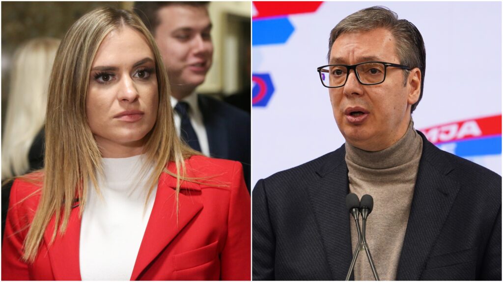 Milica Đurđević Stamenkovski i Aleksandar Vučić, kombo Foto: F.S./ATAImages/TANJUG/ JADRANKA ILIĆ