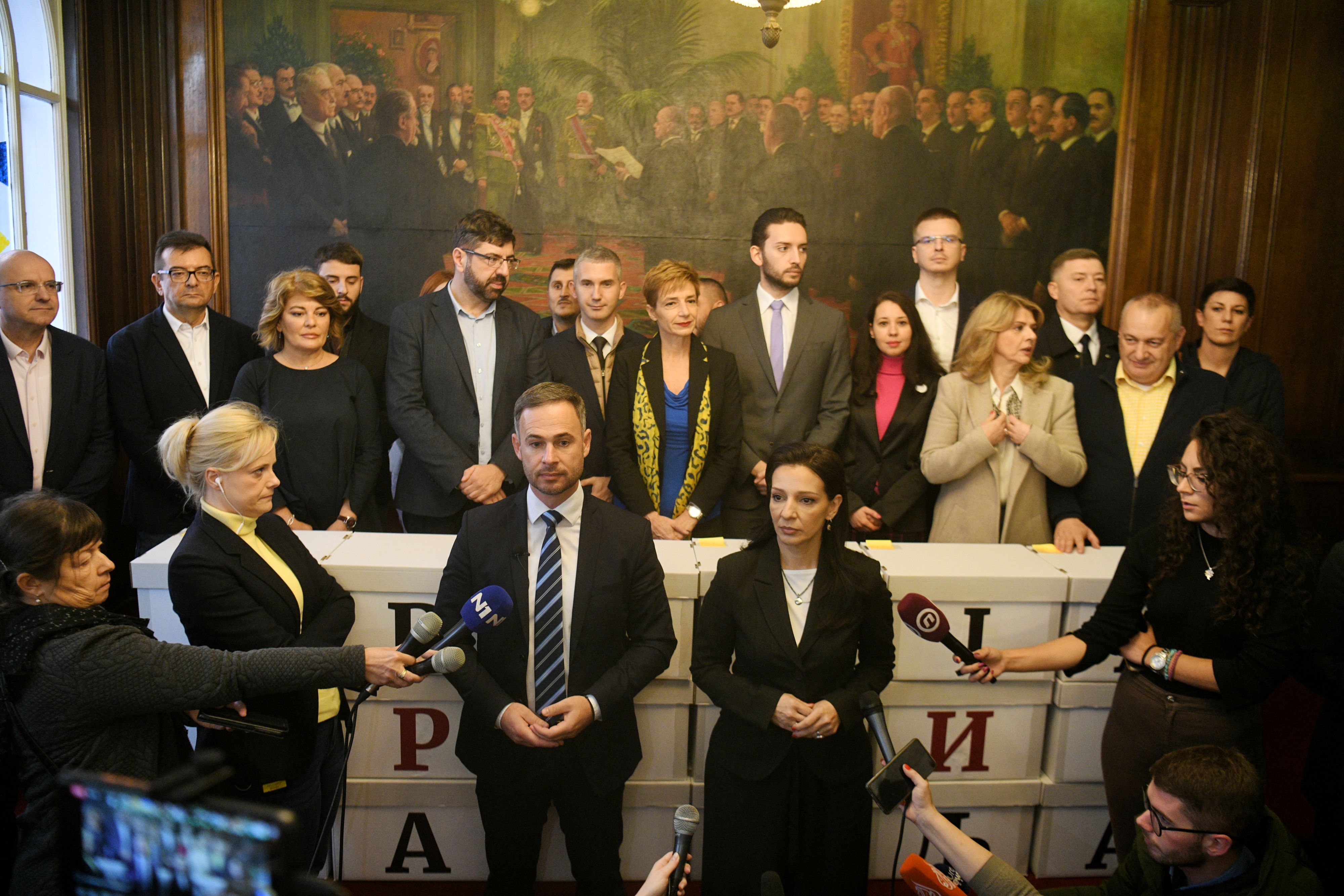 Beograd 08.11.2023. Predaja izborne liste Srbija protiv nasilja, opozicija predaja izborne liste, izbori 2023