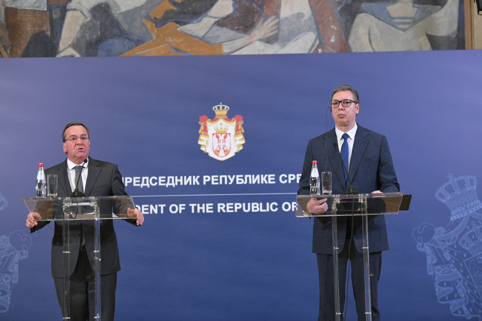 beograd 07.02.2024 aleksandar vucic sa nemackim ministrom odbrane redsednik Republike Srbije Aleksandar Vučić sastao se sa ministrom odbrane Savezne Republike Nemačke Borisom Pistorijusom.