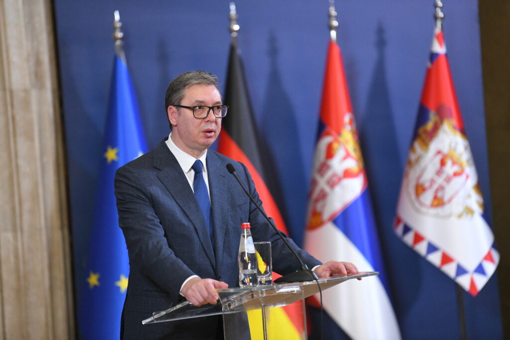 beograd 07.02.2024 aleksandar vucic sa nemackim ministrom odbrane redsednik Republike Srbije Aleksandar Vučić sastao se sa ministrom odbrane Savezne Republike Nemačke Borisom Pistorijusom.