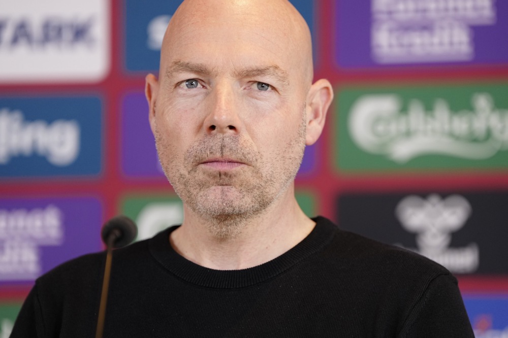 epa11679491 Brian Riemer attends a press conference where he is presented as the new head coach for the Danish men's national football team, in Broendby, Denmark, 24 October 2024.  EPA-EFE/Mads Claus Rasmussen  DENMARK OUT