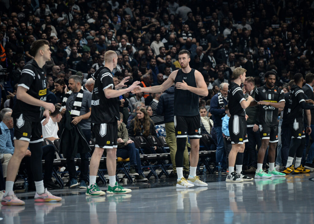 Beograd 08. februar 2024. Kosarkaska utakmica  izmedju Partizan Mozzart Bet Beograd i Bajern Minhen u Štark areni Foto:Janko Andjelić