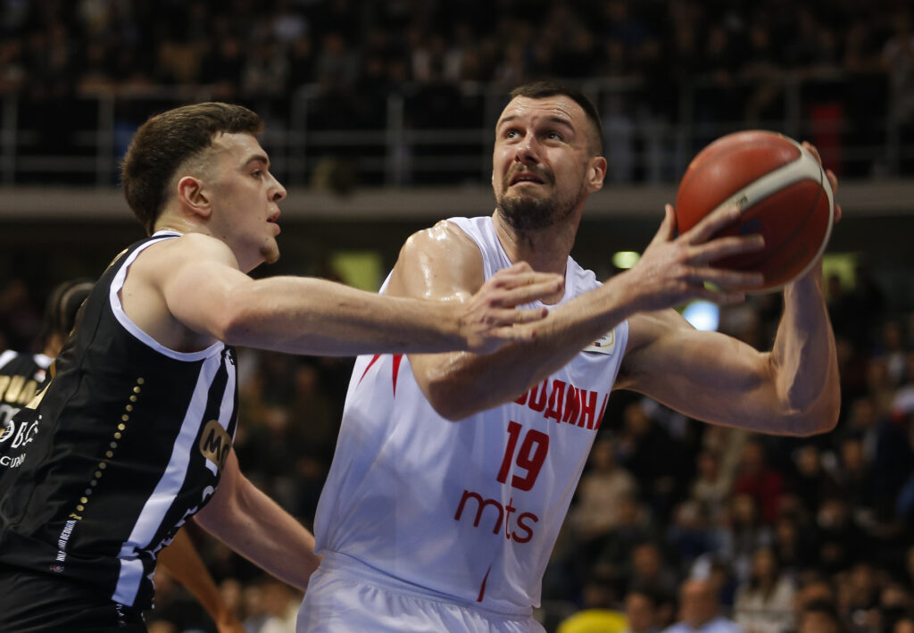 during the Kup Radivoja Koraca Season 2023-2024 semi final  match between Partizan and Vojvodina at Cair hall on February 16, 2024 in Nis, Serbia. (Photo by Nikola Gligic/Starsport.rs ©)