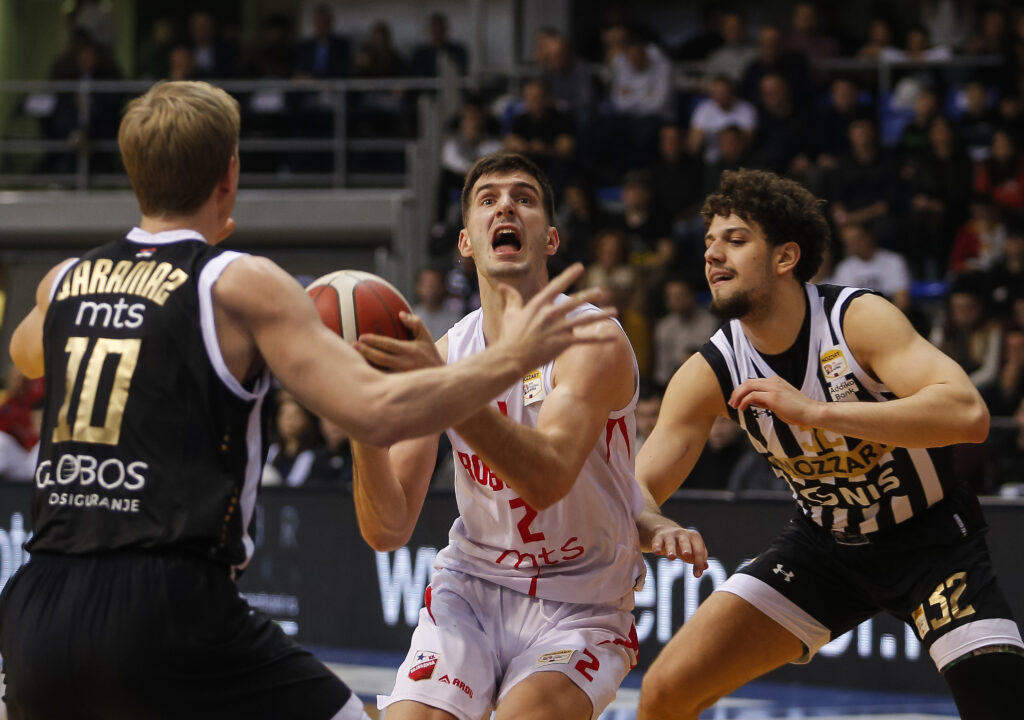 during the Kup Radivoja Koraca Season 2023-2024 semi final  match between Partizan and Vojvodina at Cair hall on February 16, 2024 in Nis, Serbia. (Photo by Nikola Gligic/Starsport.rs ©)