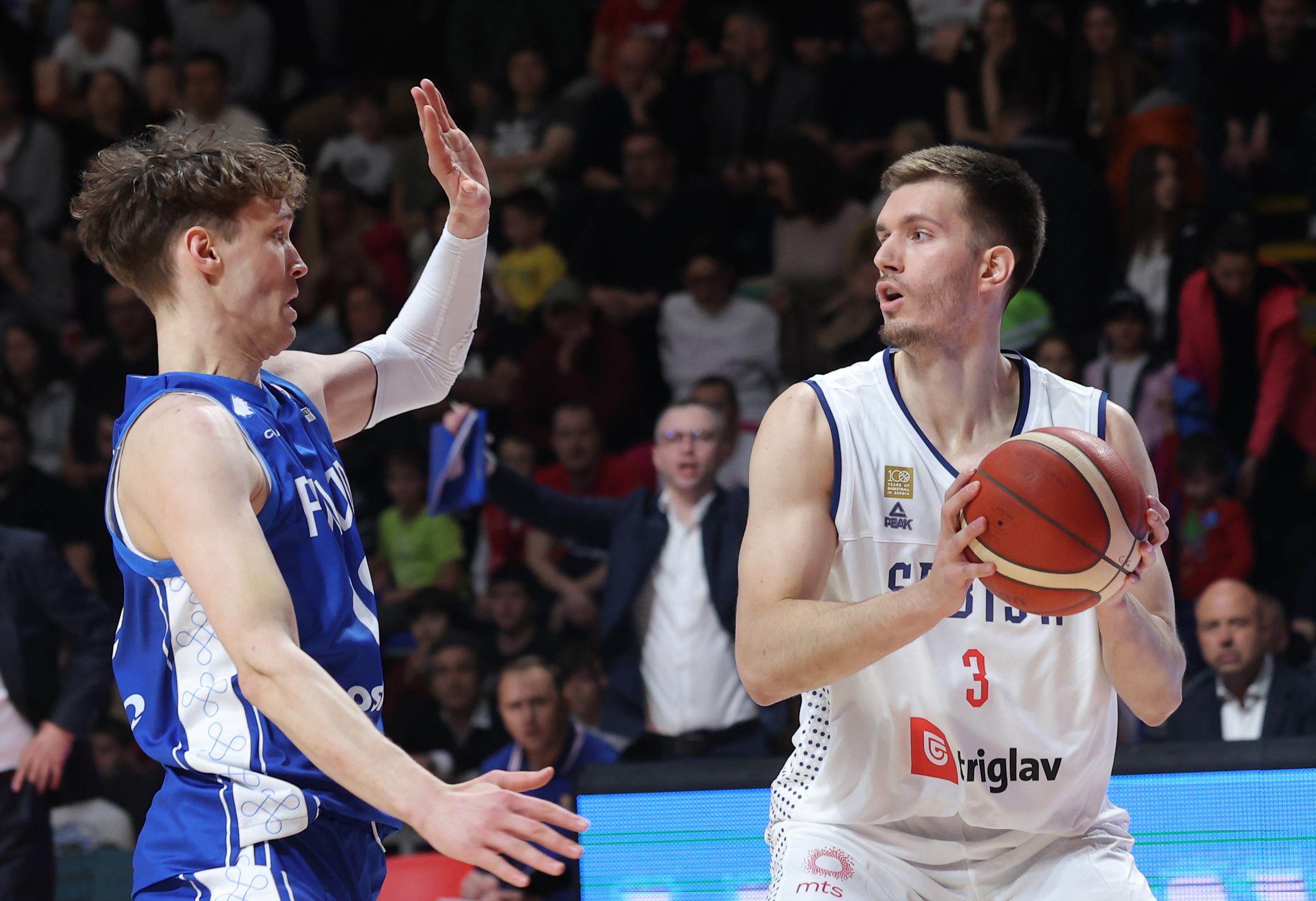 during group G FIBA Eurobasket 2025 qualifying basketball match between Serbia and Finland in Belgrade, Serbia on Feb. 23, 2023. (foto: Pedja Milosavljevic / STARSPORT)