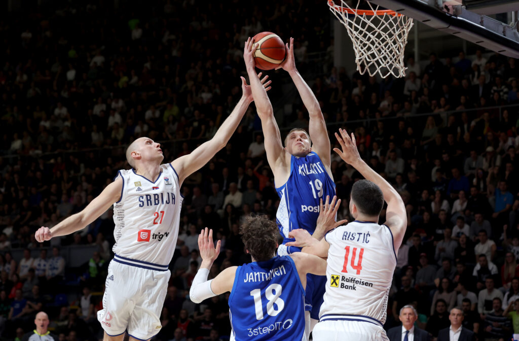 during group G FIBA Eurobasket 2025 qualifying basketball match between Serbia and Finland in Belgrade, Serbia on Feb. 23, 2023. (foto: Pedja Milosavljevic / STARSPORT)